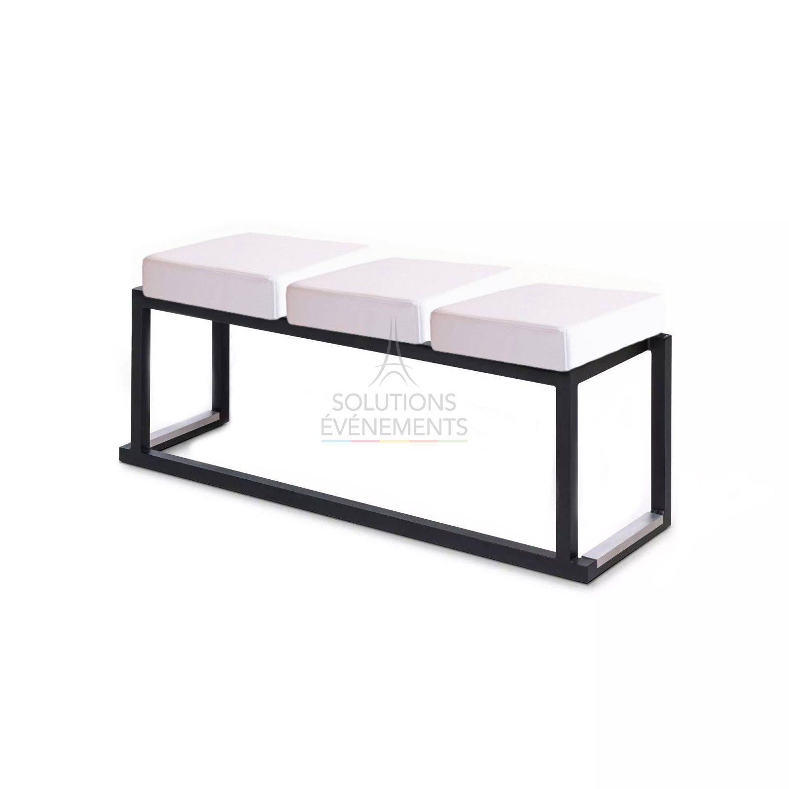 White leather designer bench rental