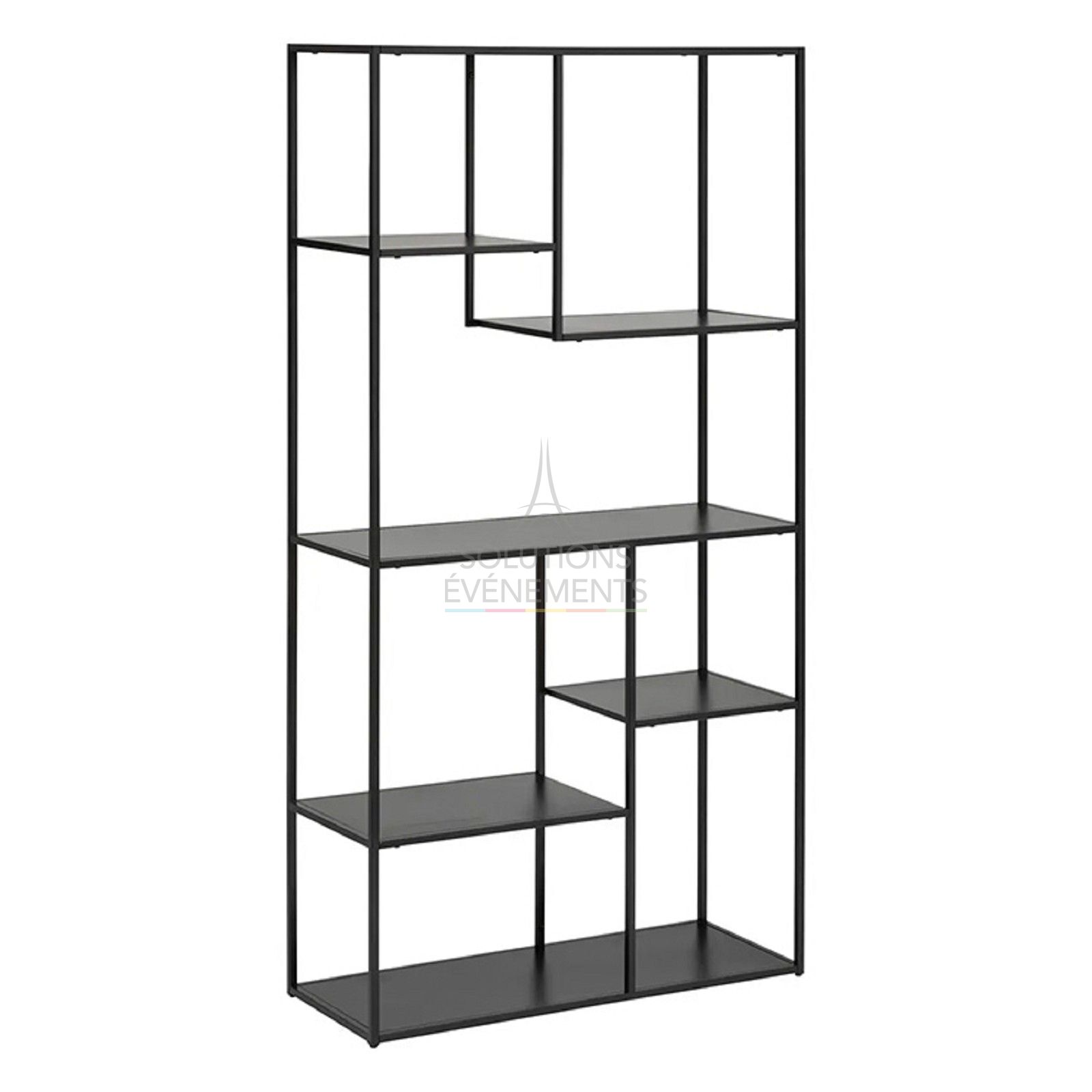 Rental of designer shelves to place in black metal