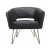 Rental of anthracite gray velvet armchair with gold-colored gold legs