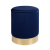 Rental blue velvet stool with gold rim