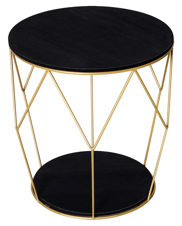 Art deco style coffee table rental - black and gold