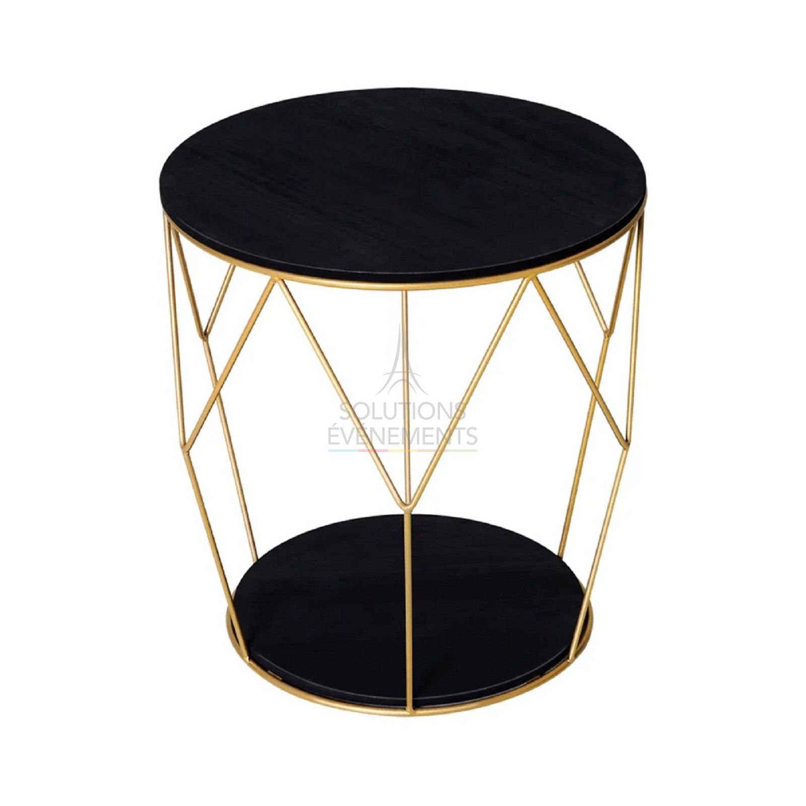 Art deco style coffee table rental - black and gold