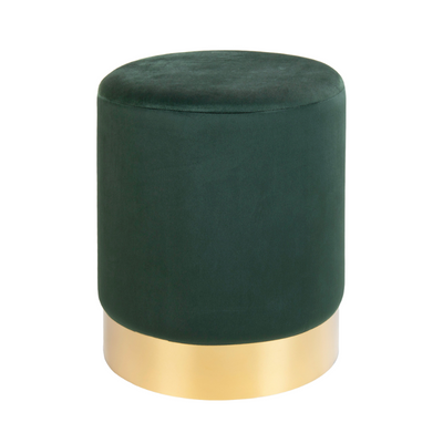 Rental green velvet stool with gold rim