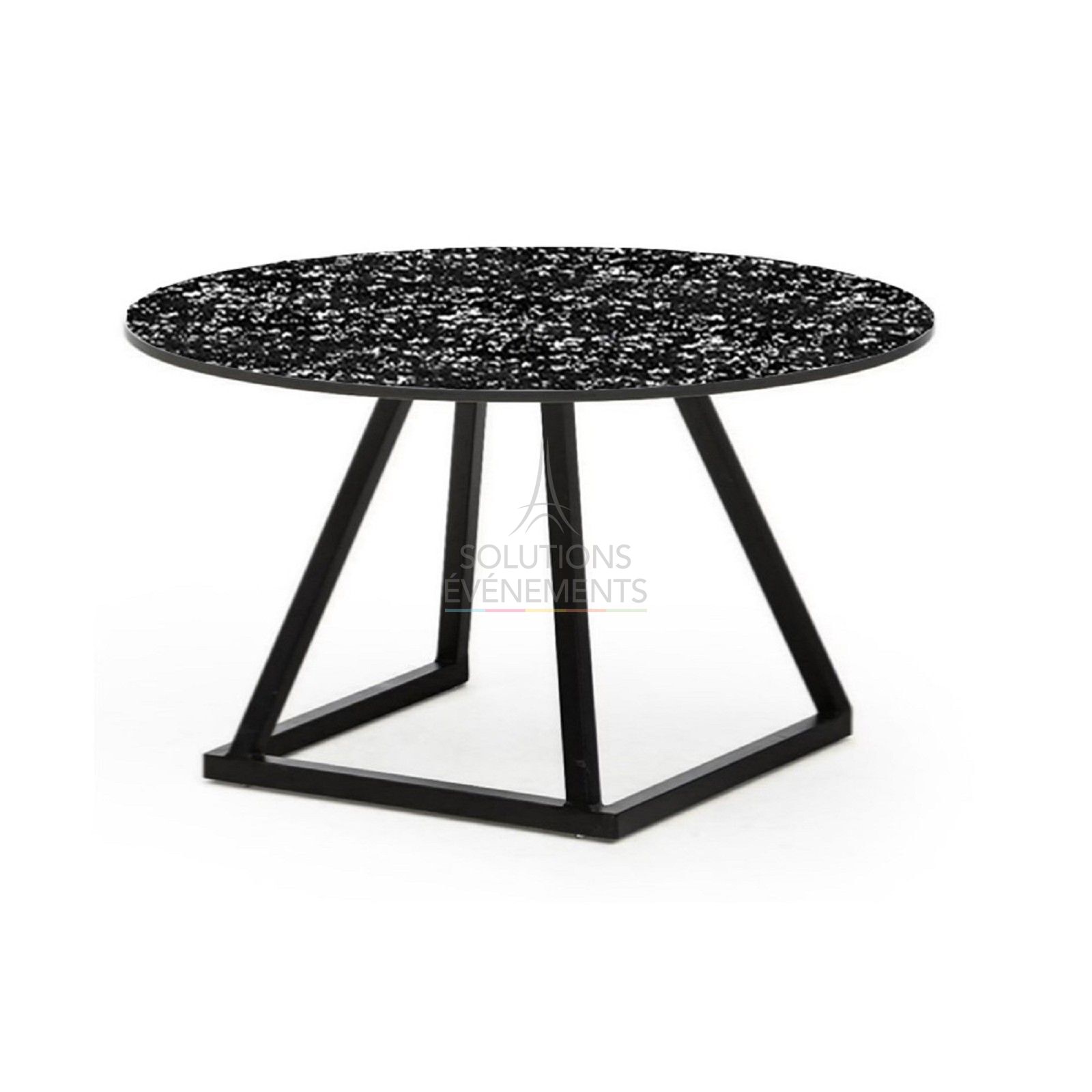 Rental eco-responsible coffee table with round top