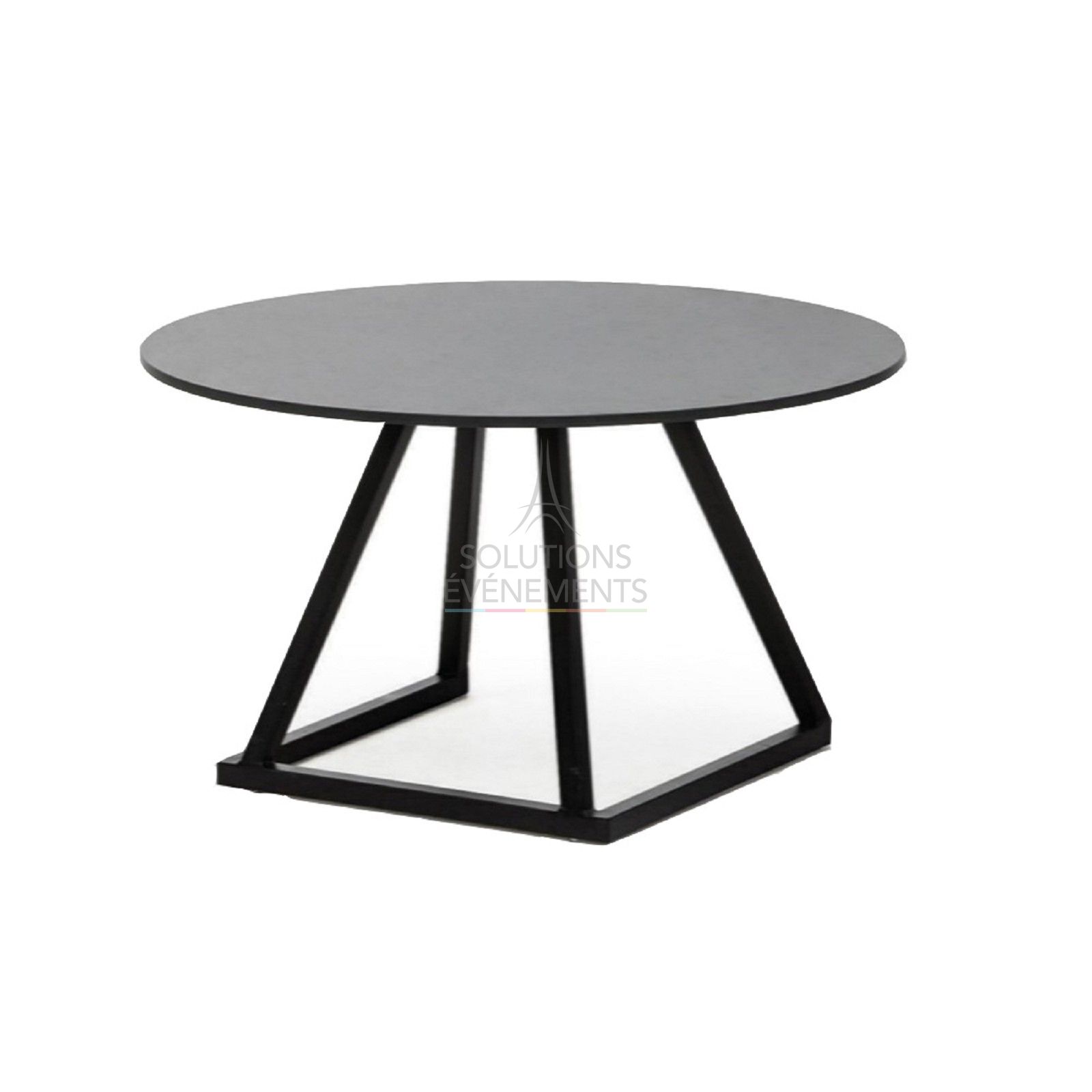 Rental of small Linea lounge coffee table with round top.