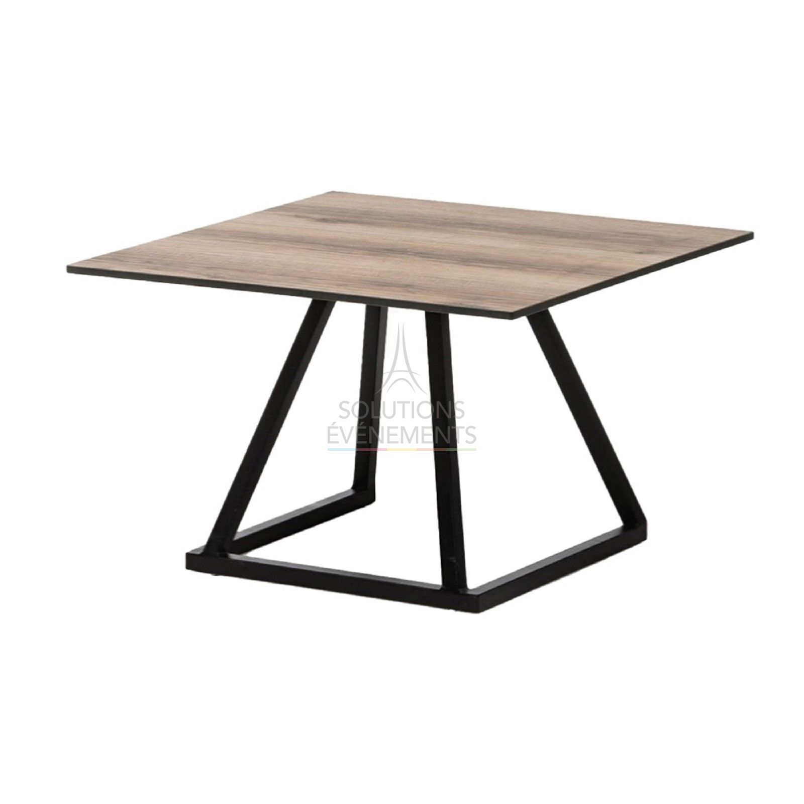 Location de petite table basse lounge Linea avec plateau carré.