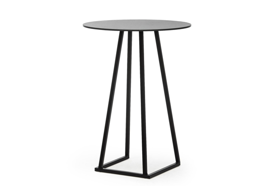 Rental of black high table with rounded top