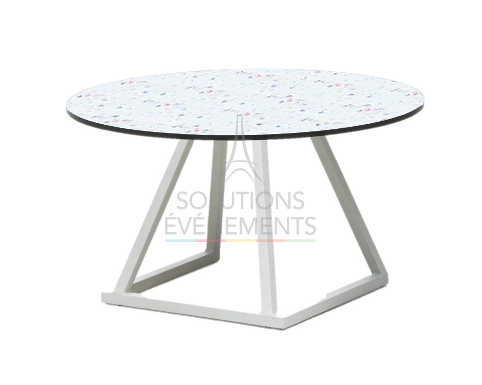Rental eco-responsible coffee table with round top
