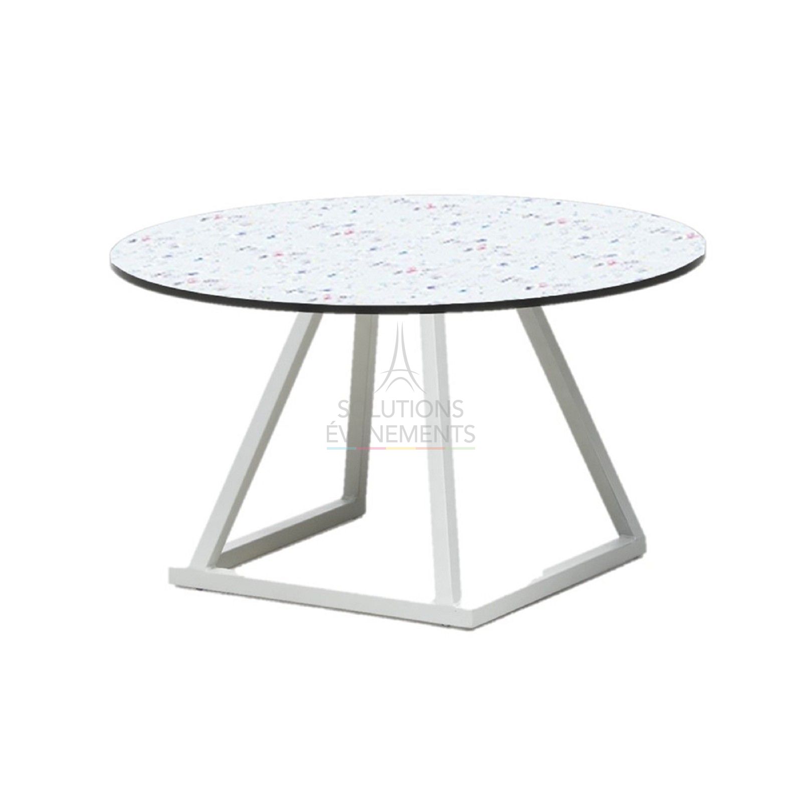 Rental eco-responsible coffee table with round top