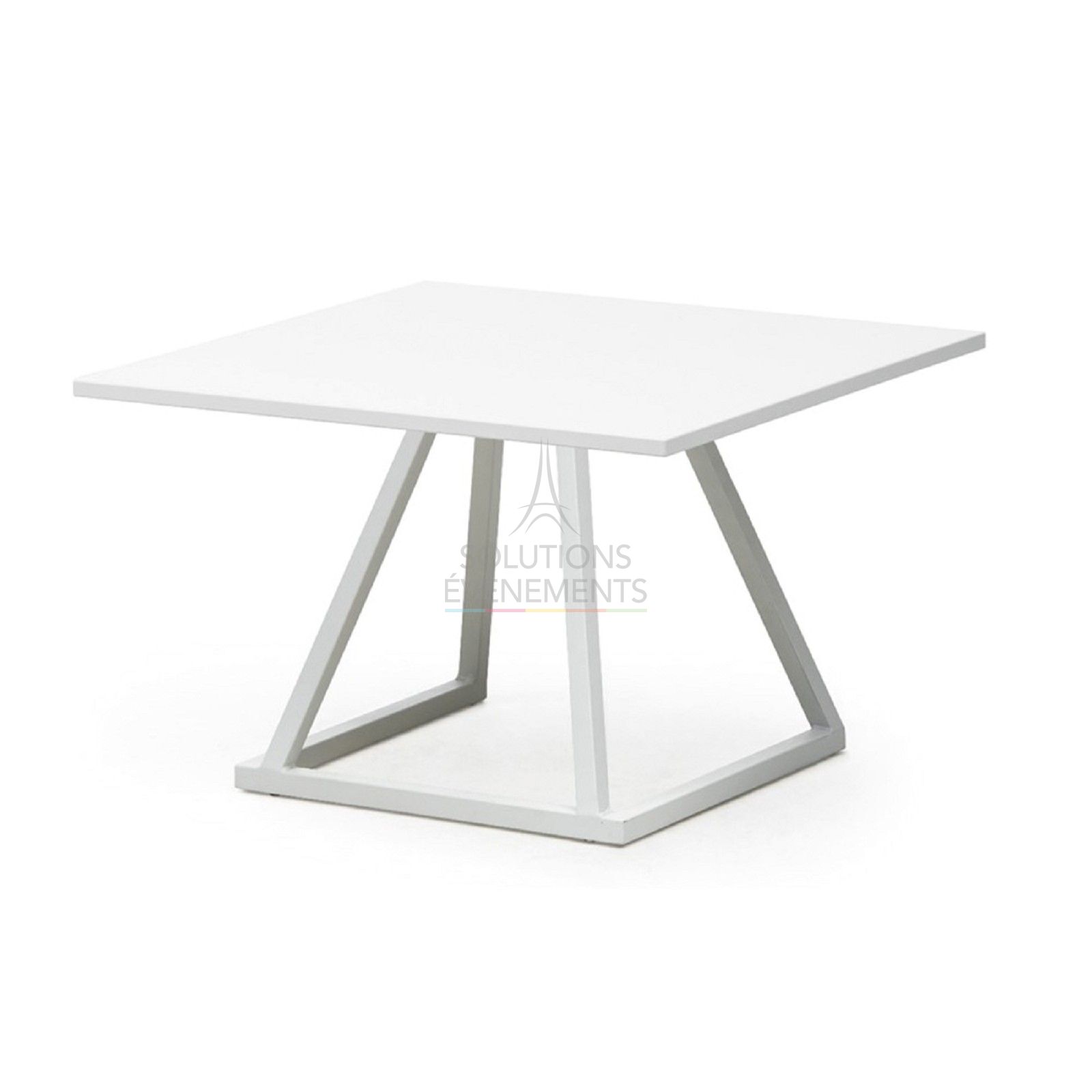 Rental of small Linea lounge coffee table with square top.