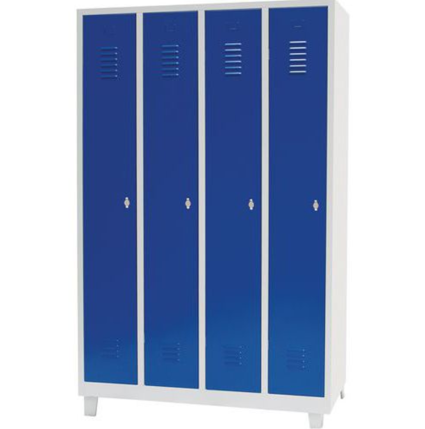 Rental of changing lockers with large blue doors