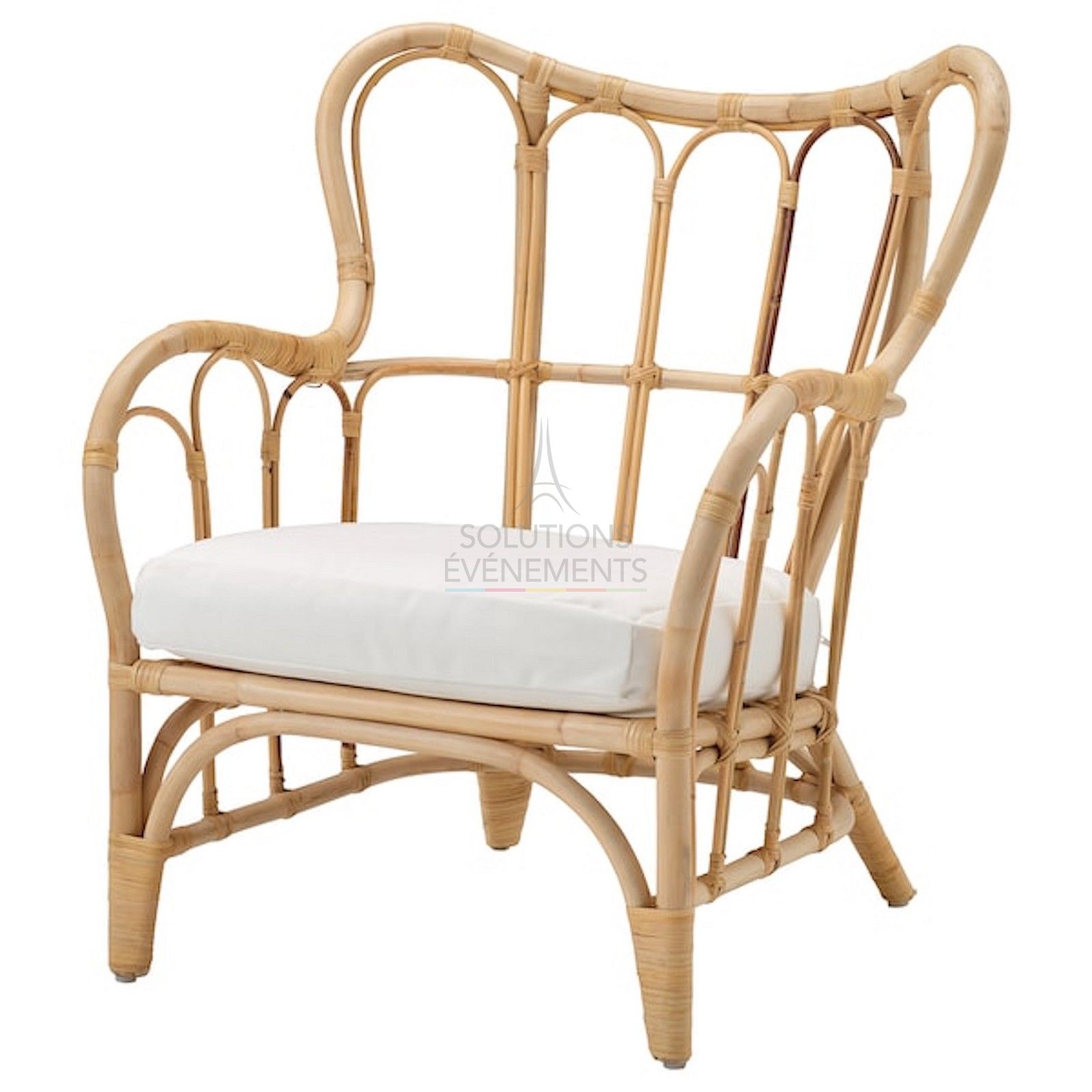 Rental of Natural Rattan armchair