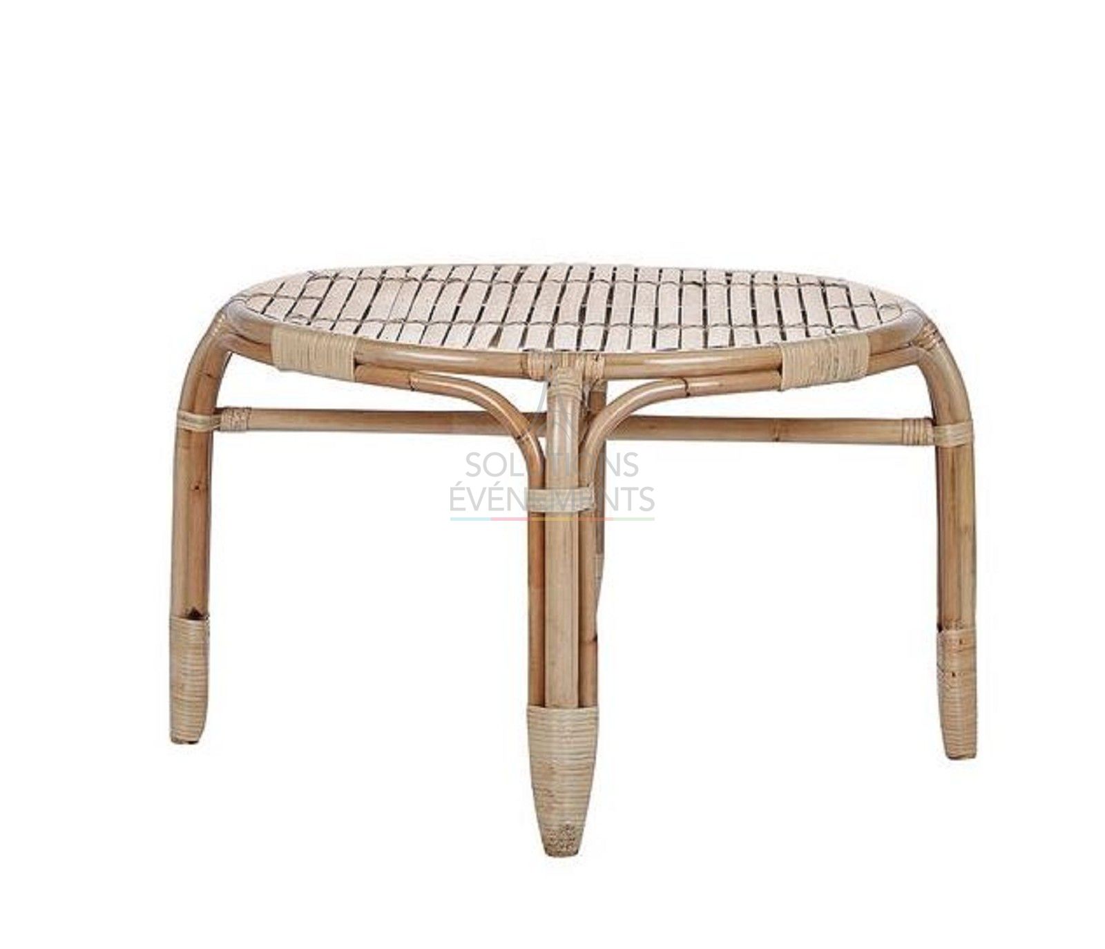 Rattan coffee table rental. 67cm diameter tray