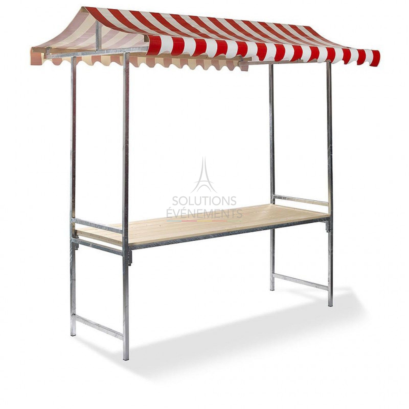 Red and white market display rental