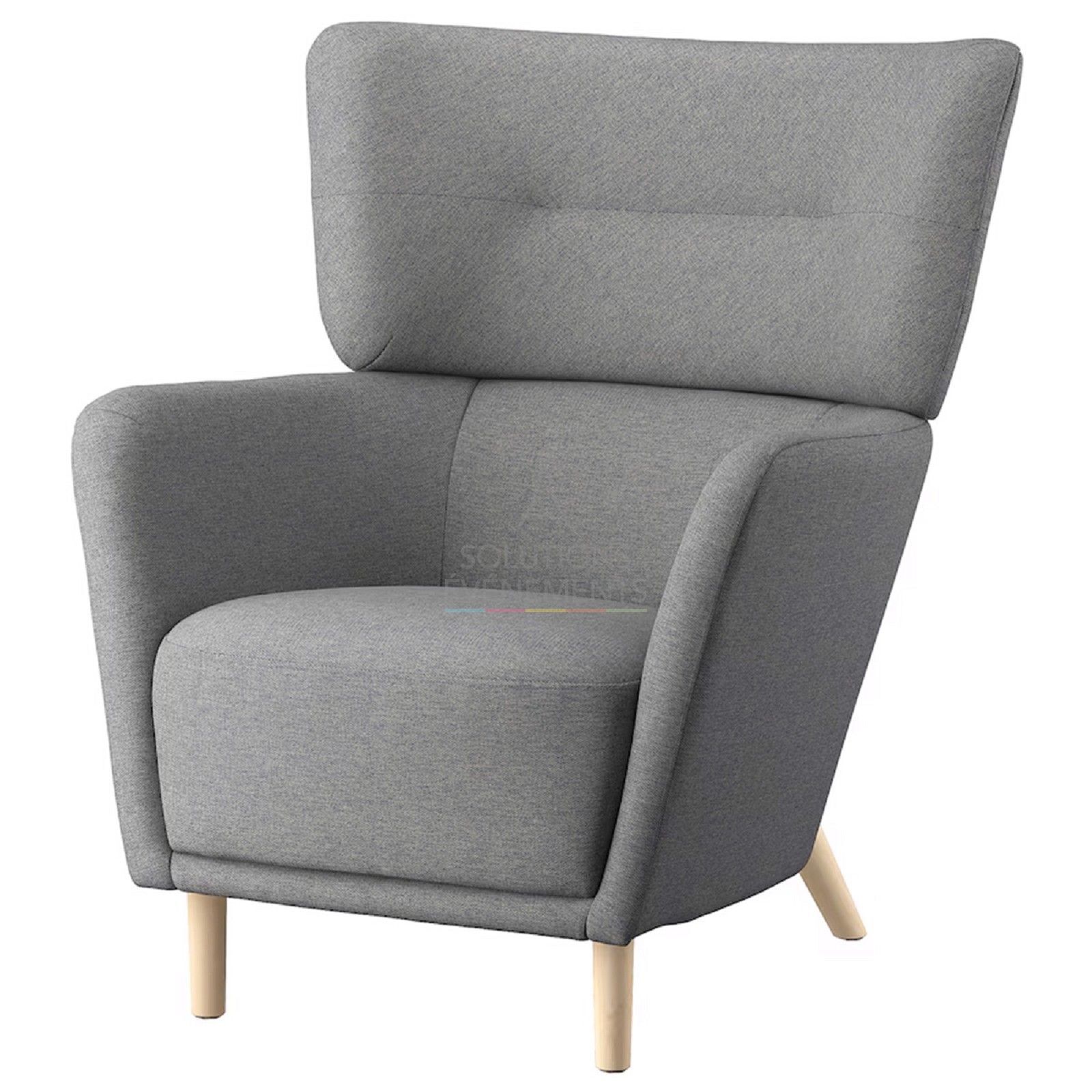 Beige/grey wing chair rental