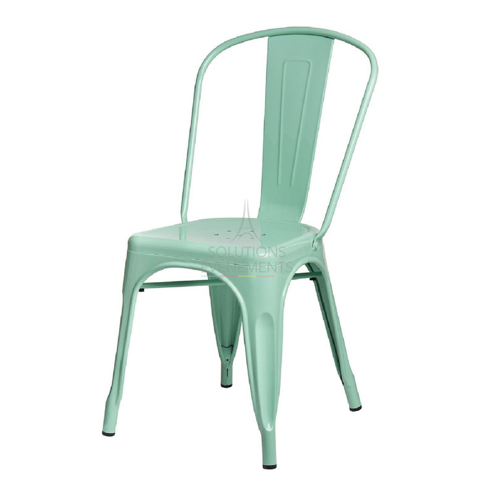 Rental of industrial green metal chair