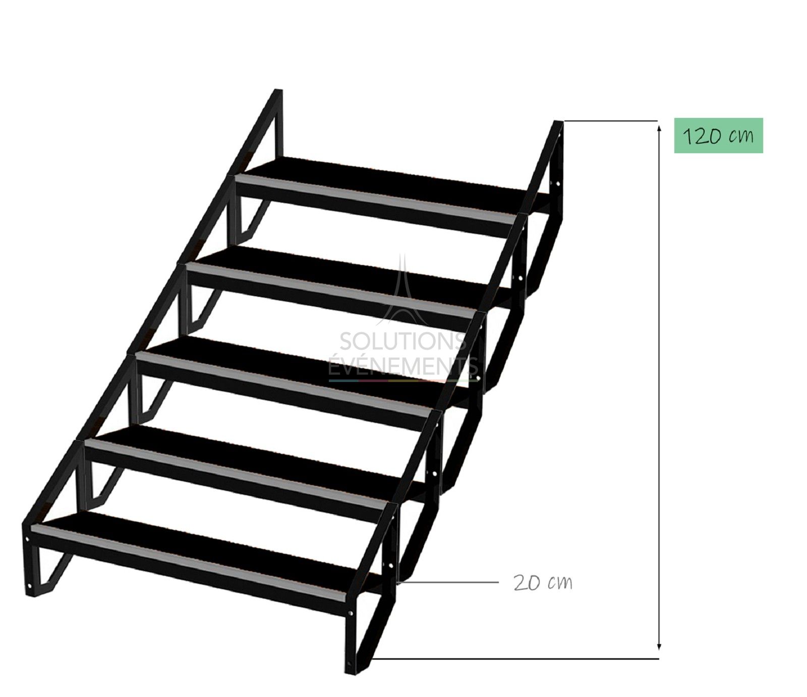 Rental of modular staircase for stage 120cm - Sixty82