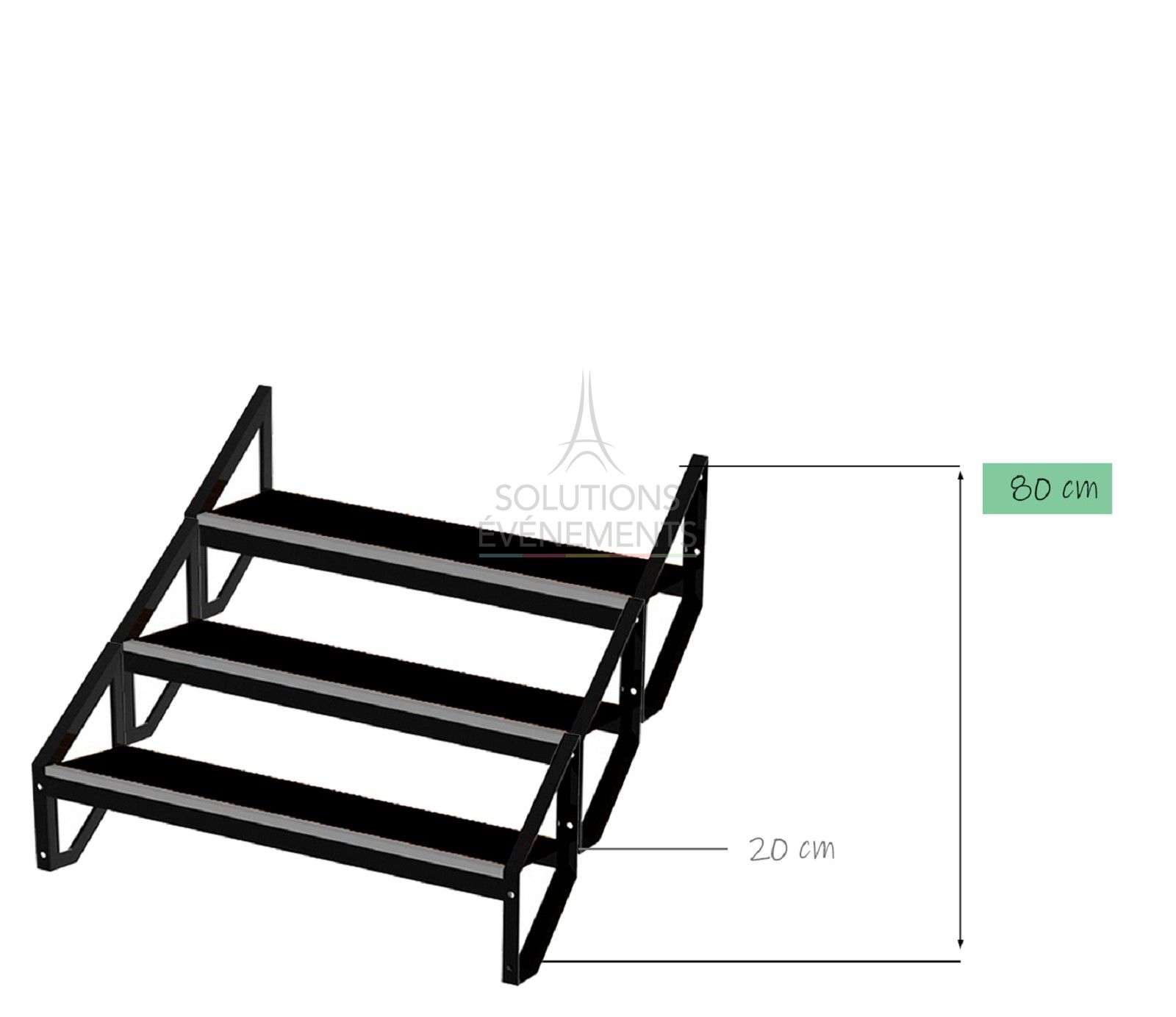 rental of modular staircase for stage 80cm - Sixty82