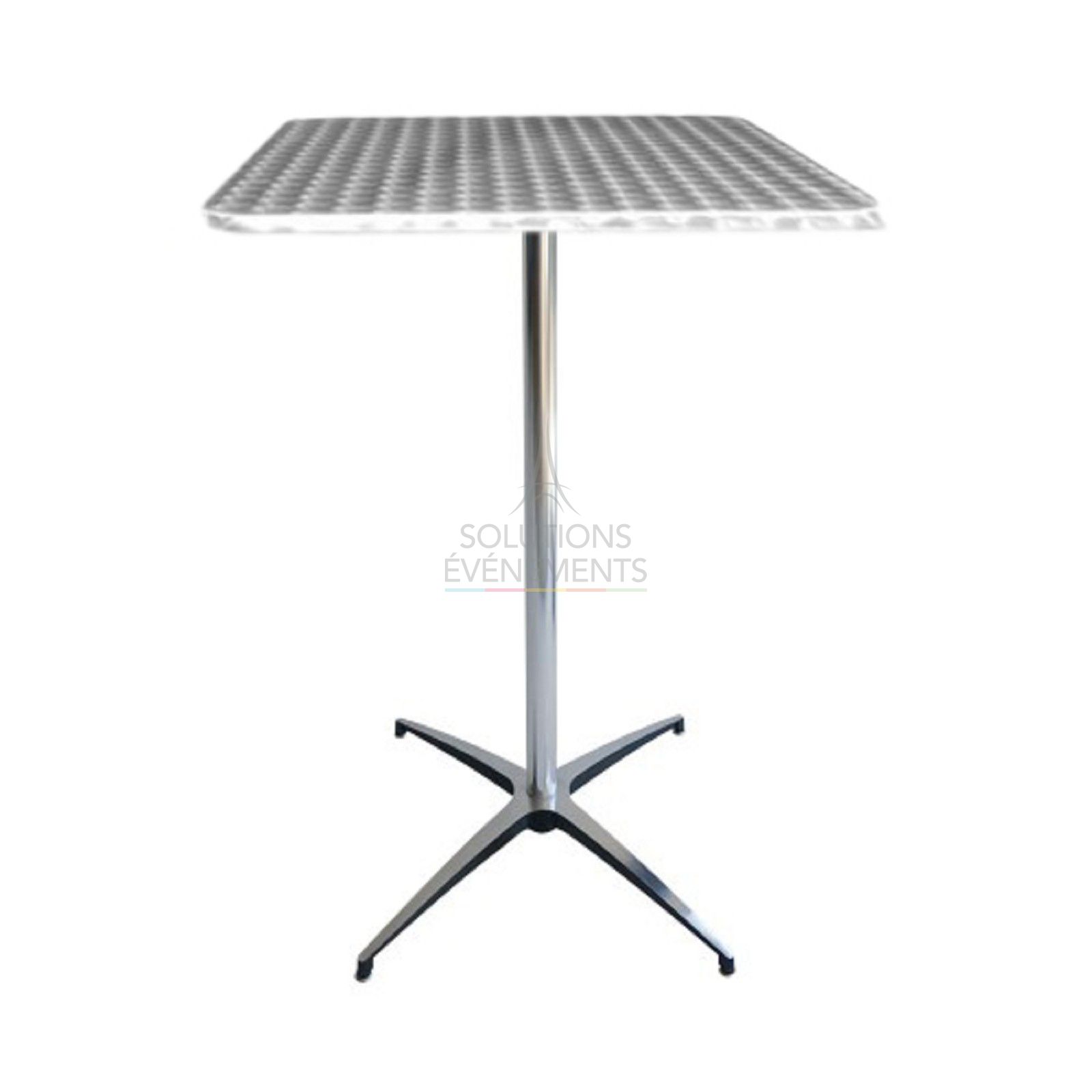 Rental of high standing bistro table 70cm in square shape
