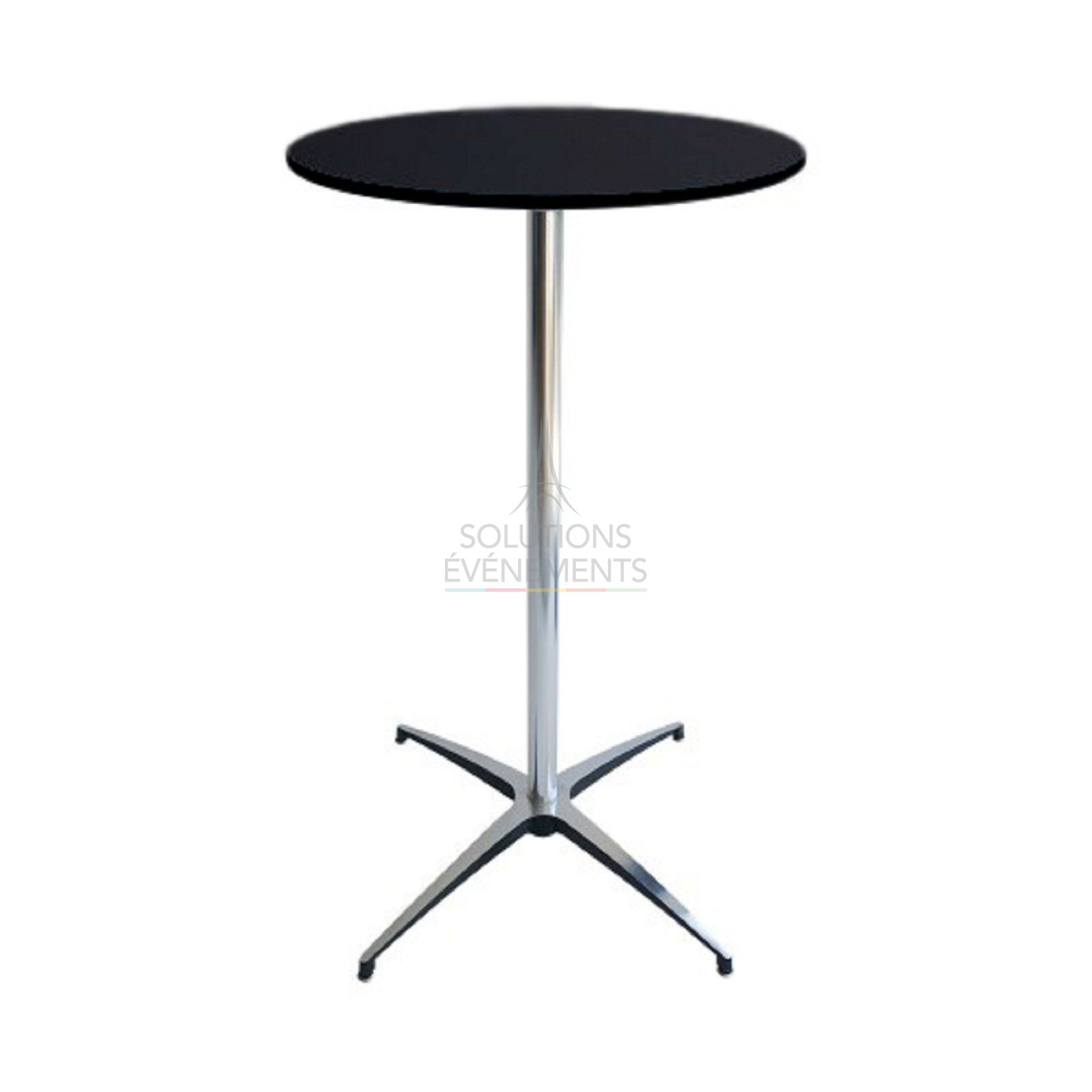 Location de table haute mange debout noir diamètre 60cm