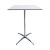 Rental of high white standing dining table 80cm in square shape