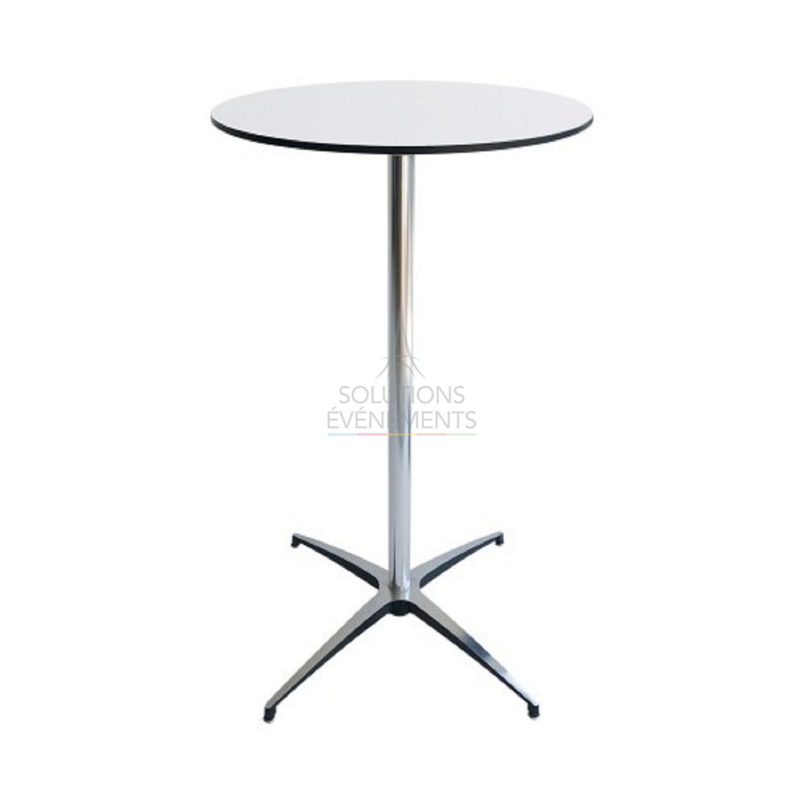 Rental of white standing high table, diameter 60cm