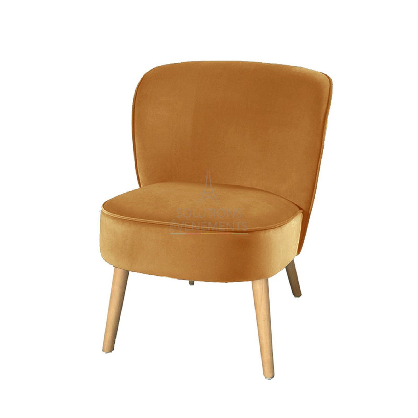 Location fauteuil crapaud en velours jaune