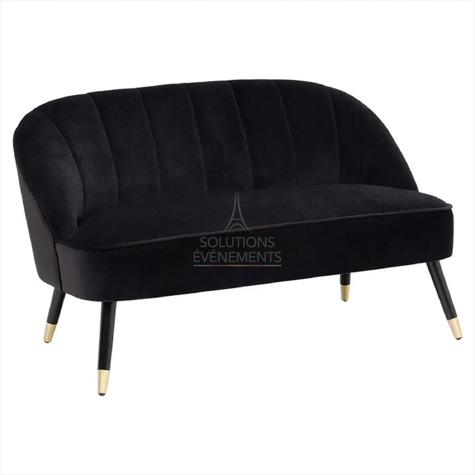 Rental of 2-seater designer velvet sofa