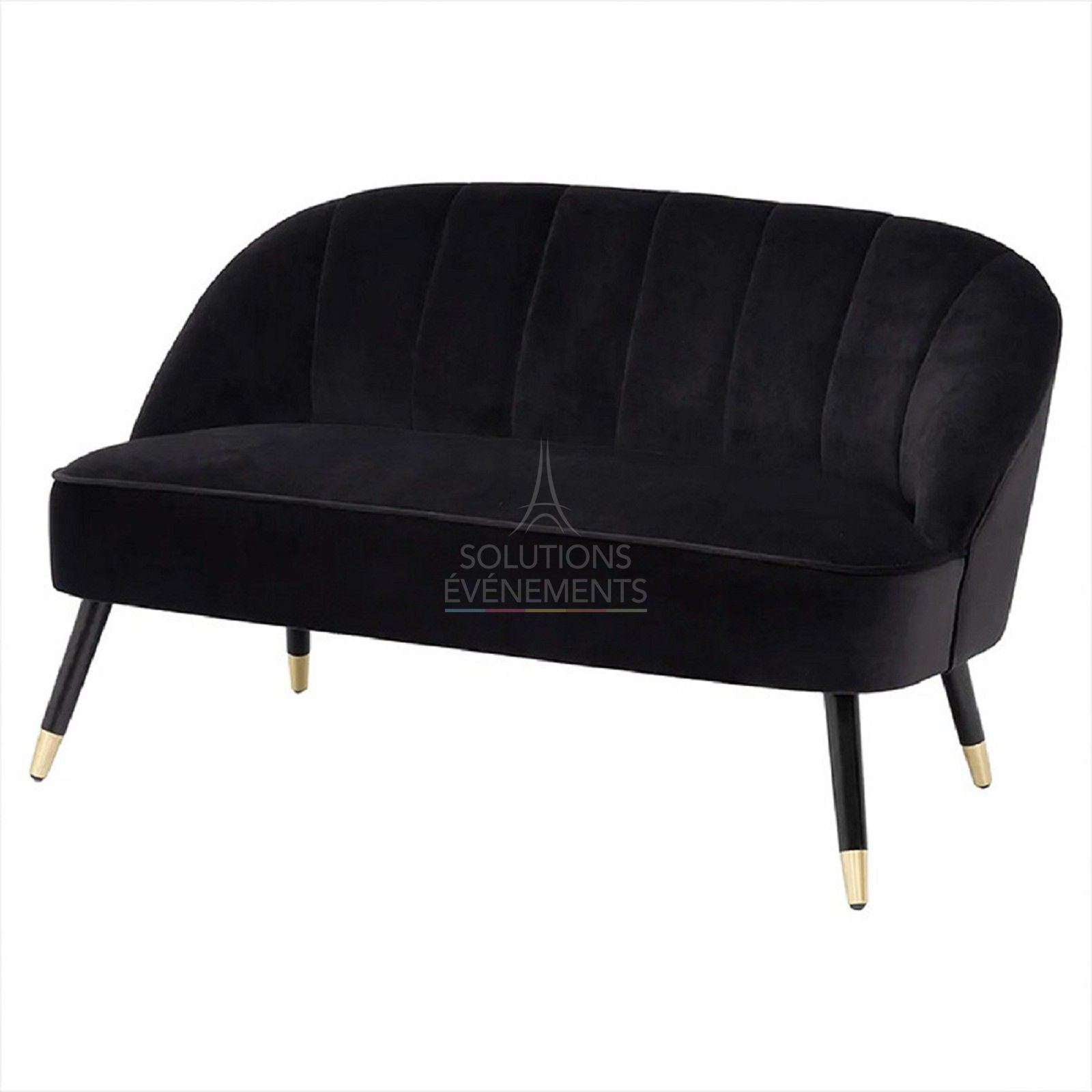 Rental of 2-seater designer velvet sofa