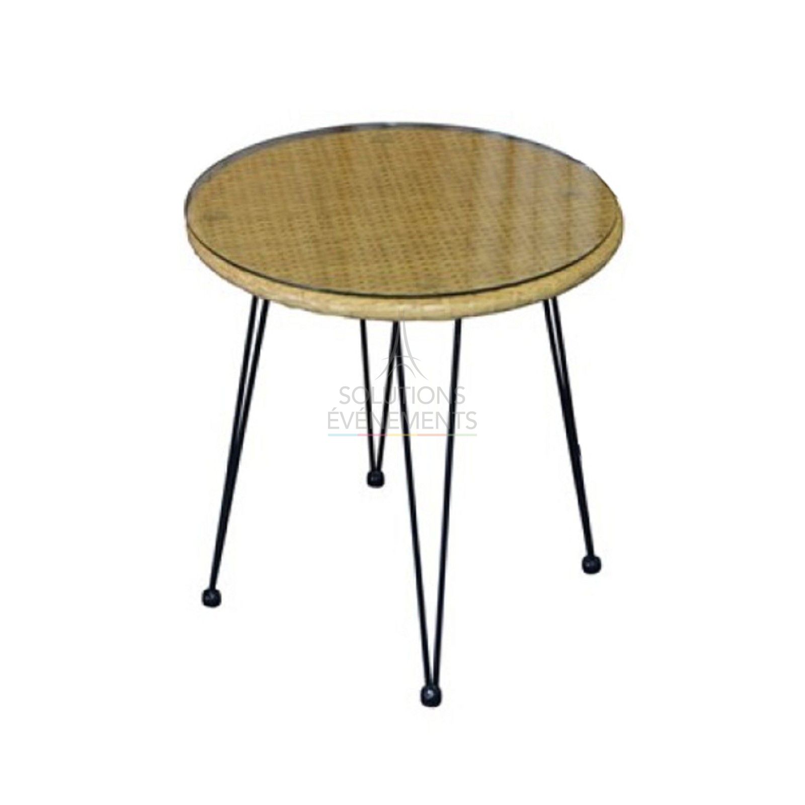 Location de table basse nature style osier et rotin