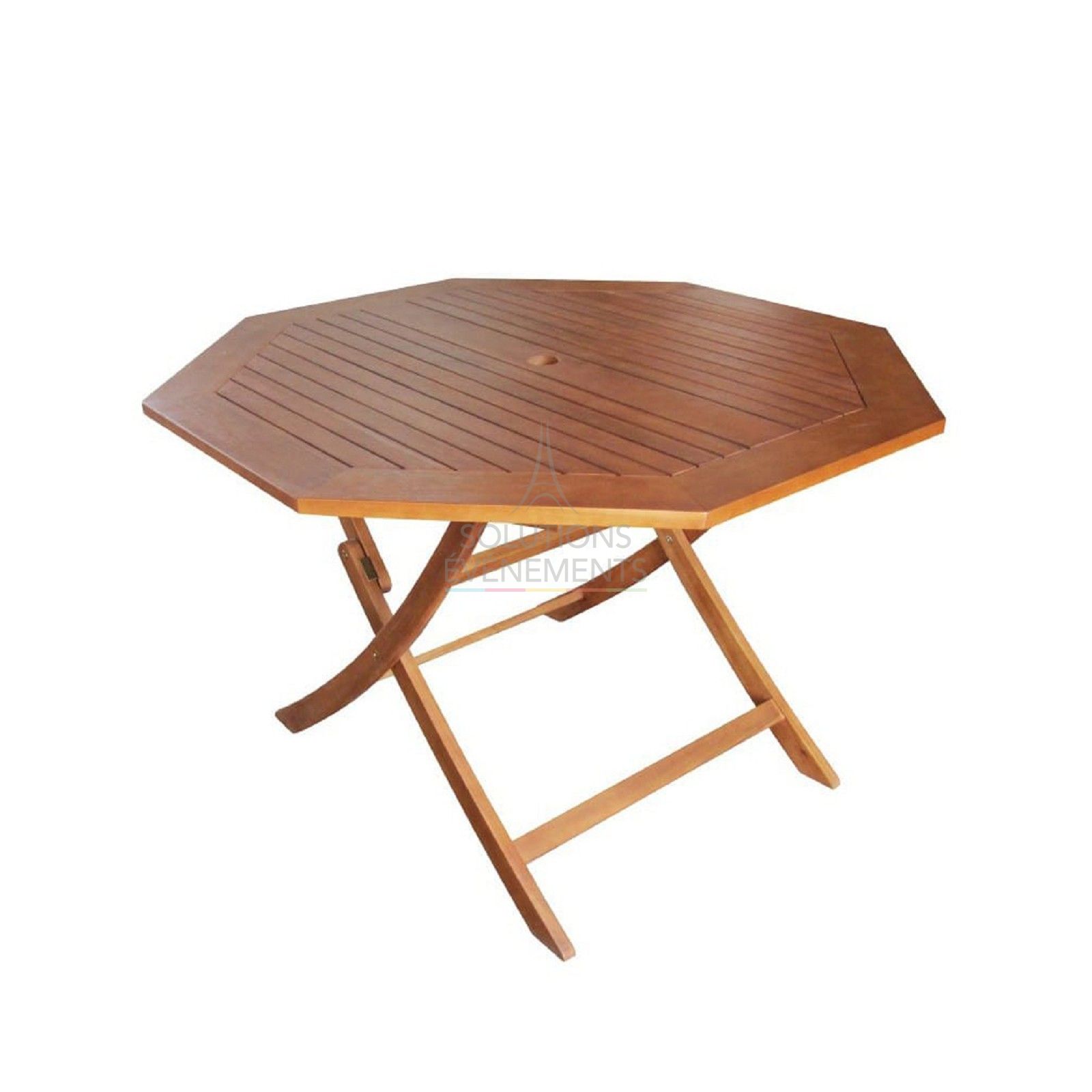 Rental of folding acacia table 120cm