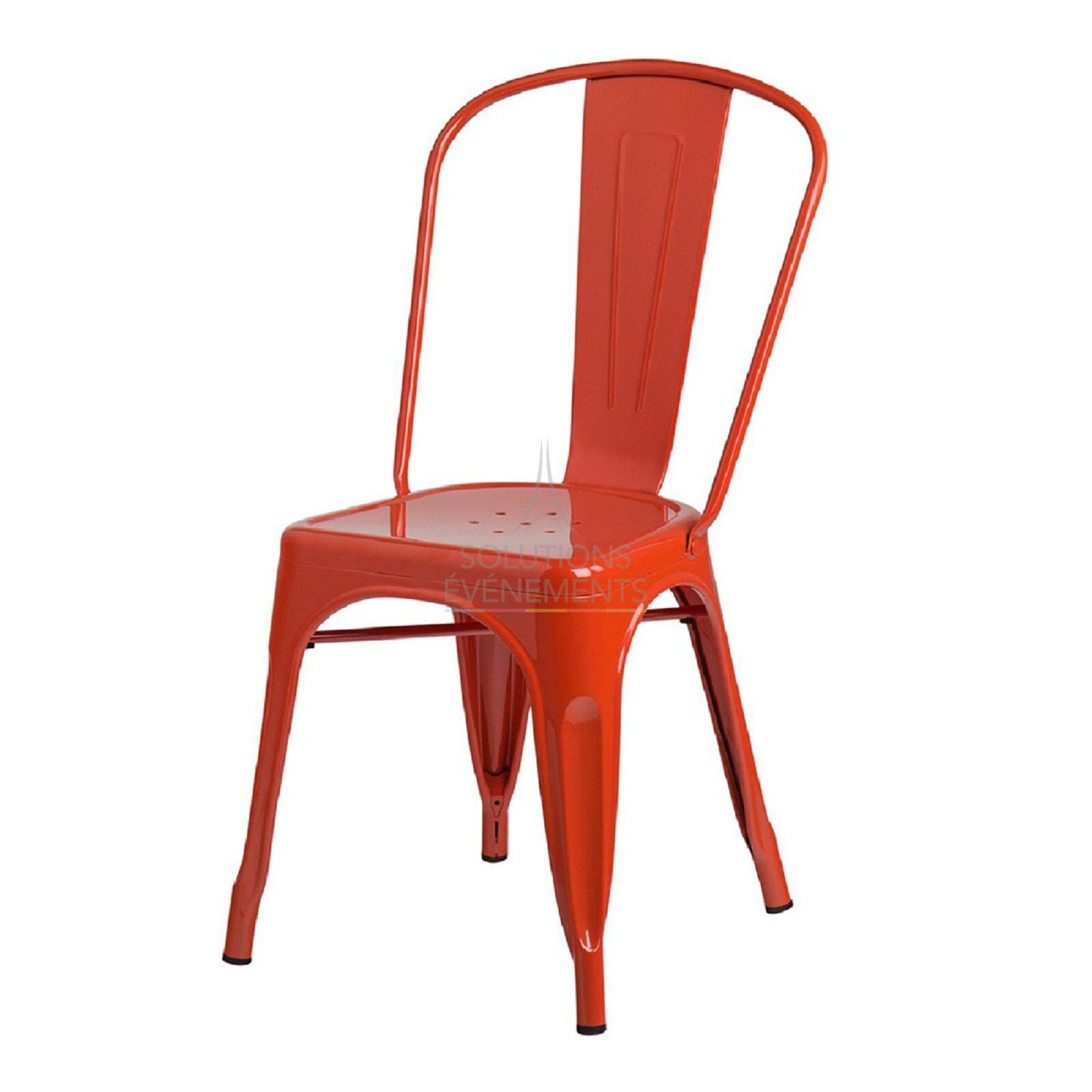 Rental of industrial orange metal chair