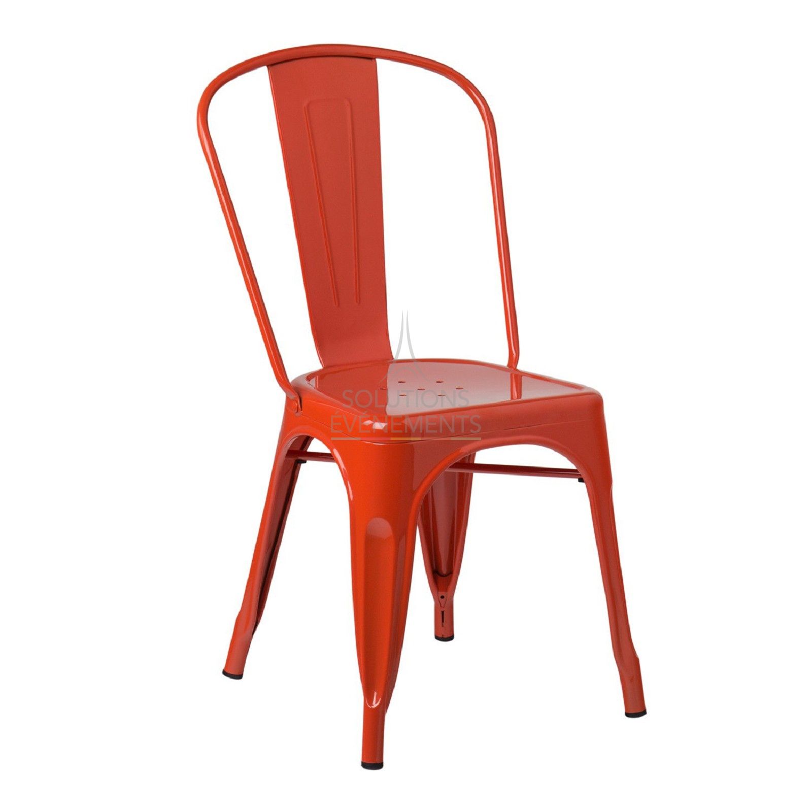 Rental of industrial orange metal chair