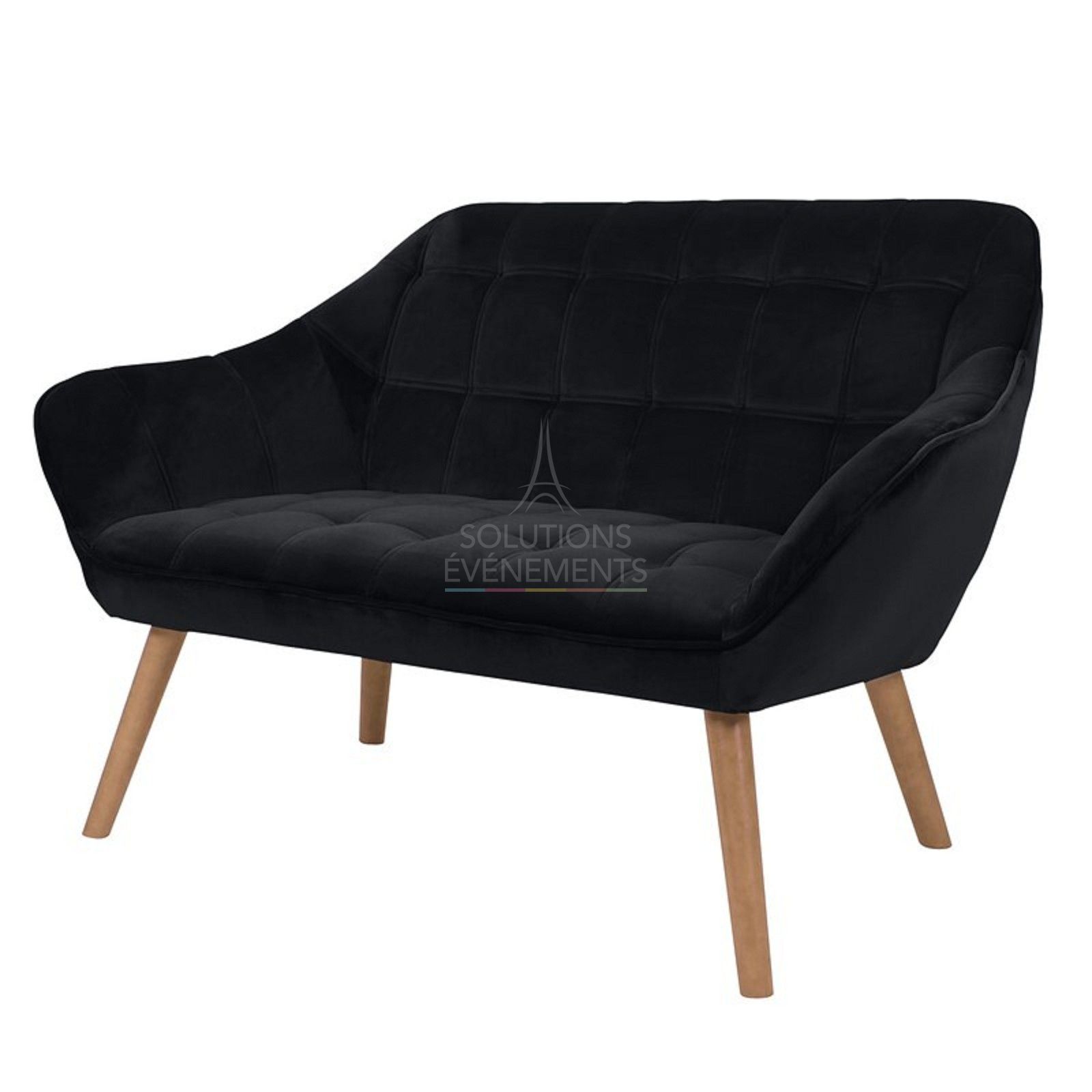 Oslo black 2-seater sofa rental