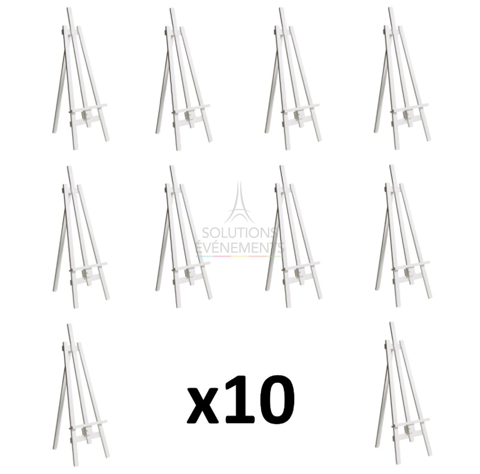 Rental of 10 white wooden easels