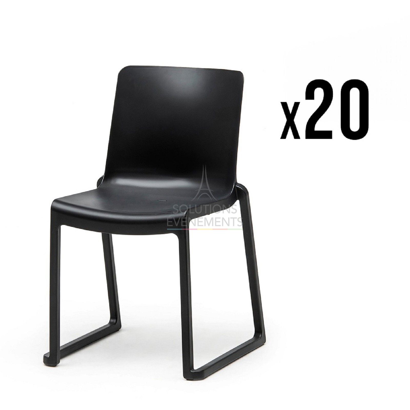 Rental pack of eco-responsible designer black chairs