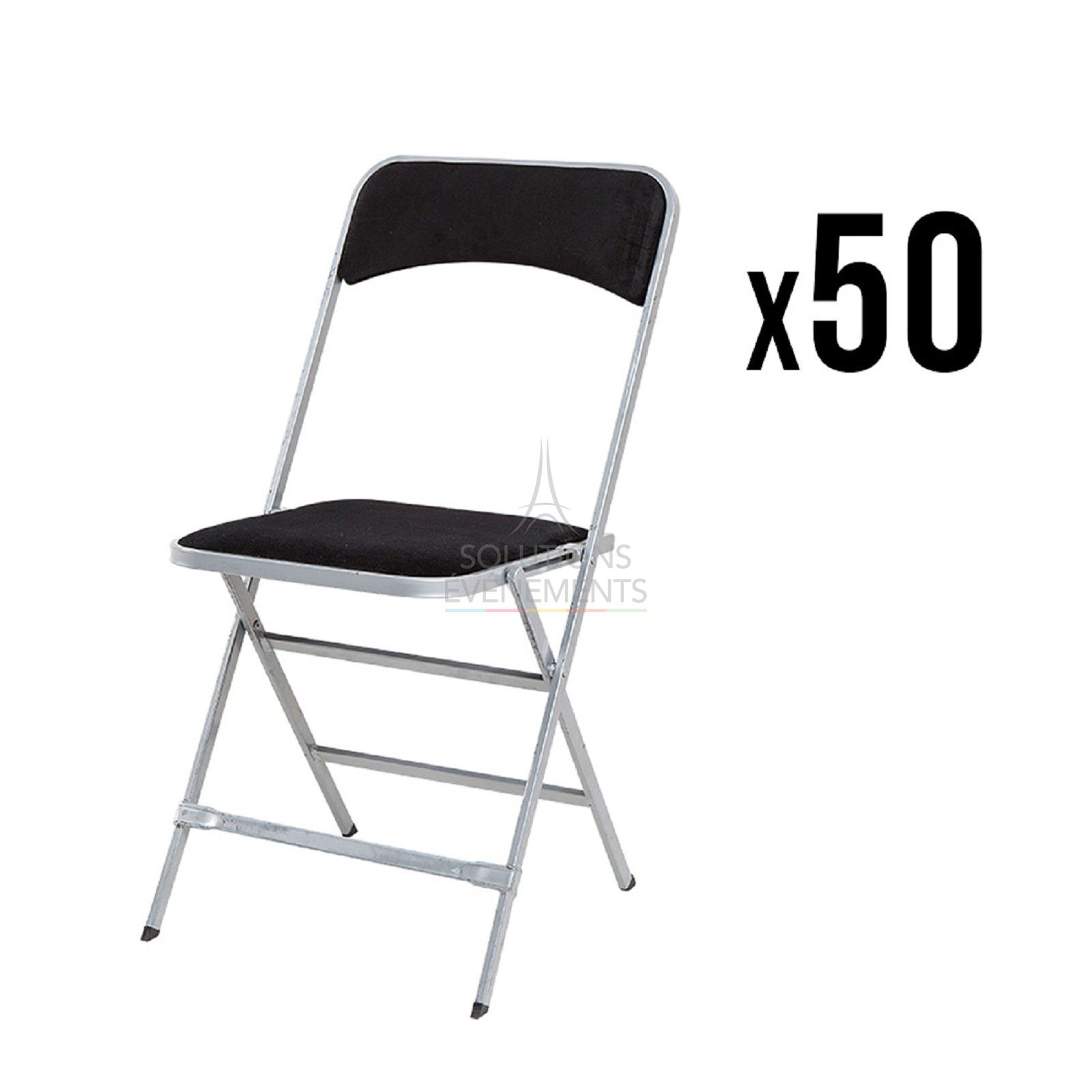 Rental of 50 black velvet folding chairs