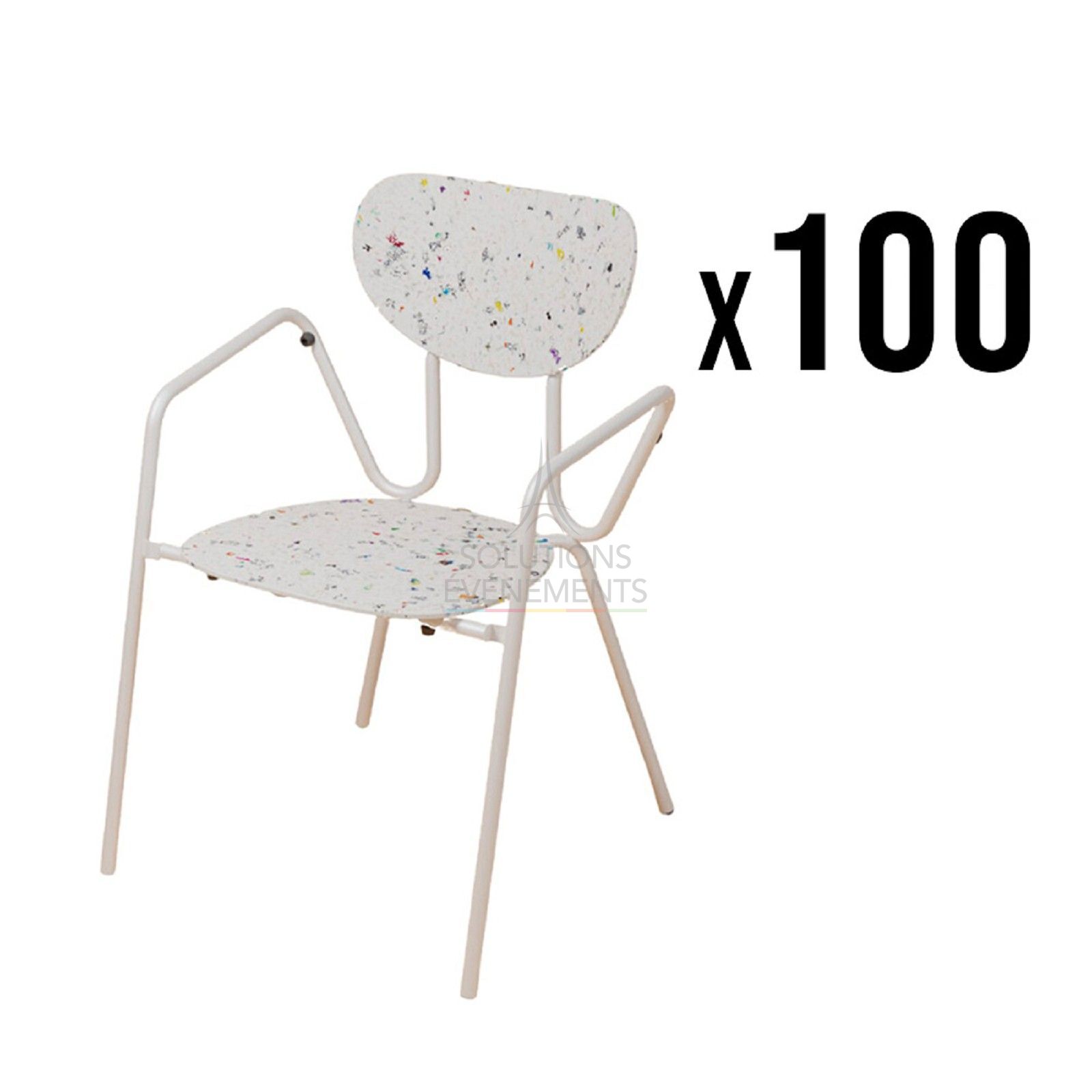 Rental pack of eco-responsible white floral chairs