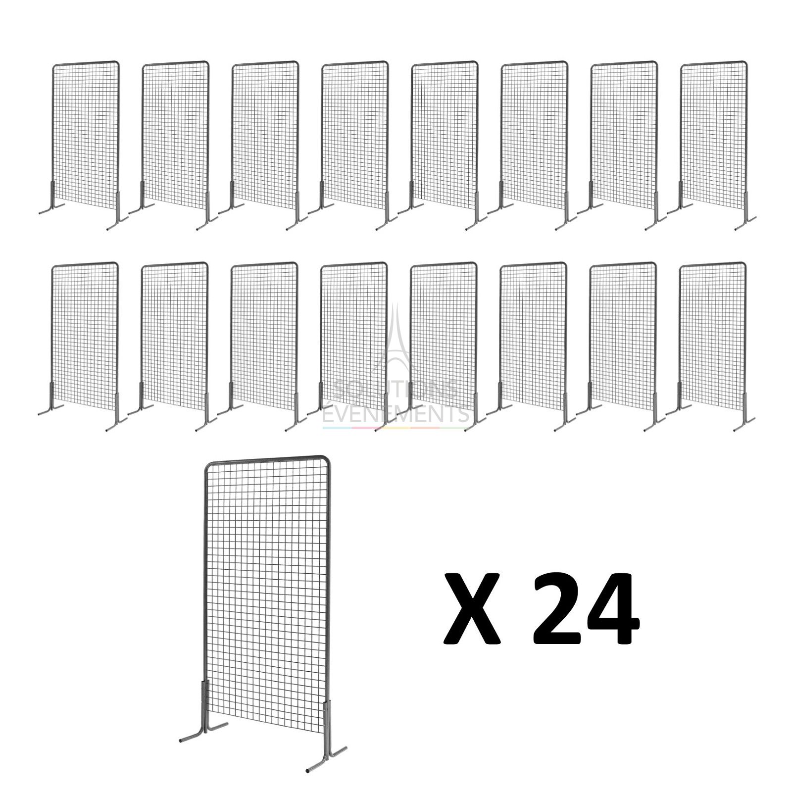 Rental of 24 modular caddy-type exhibition grids