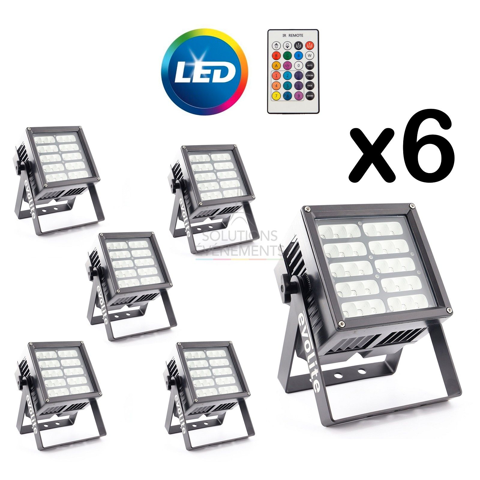 Rental of 6 30x5W indoor and outdoor LED projectors