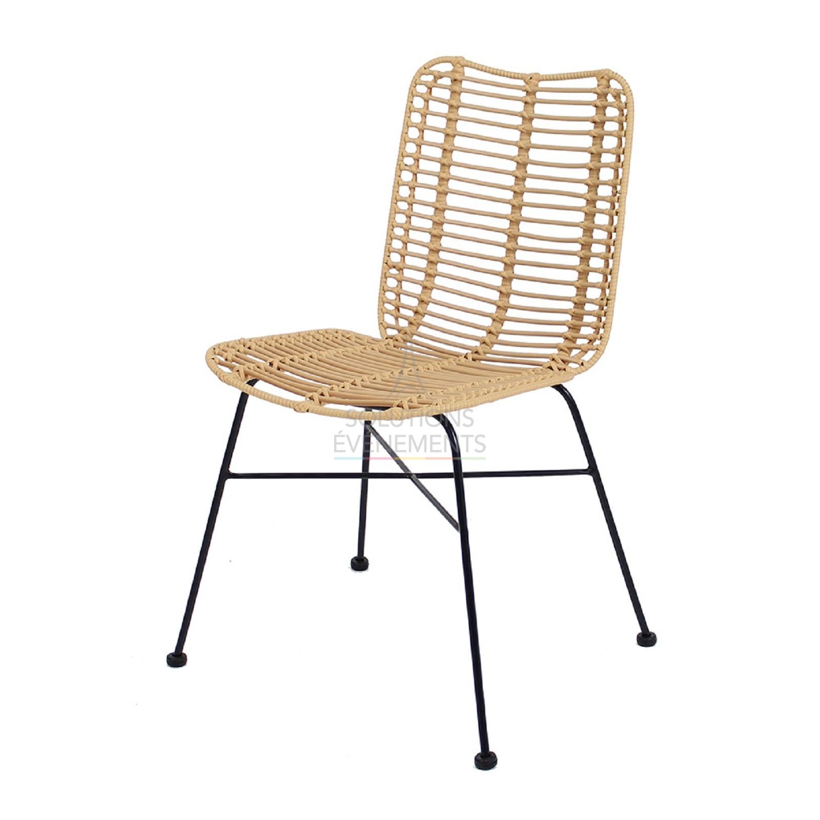 Rental of beige rattan palm chair