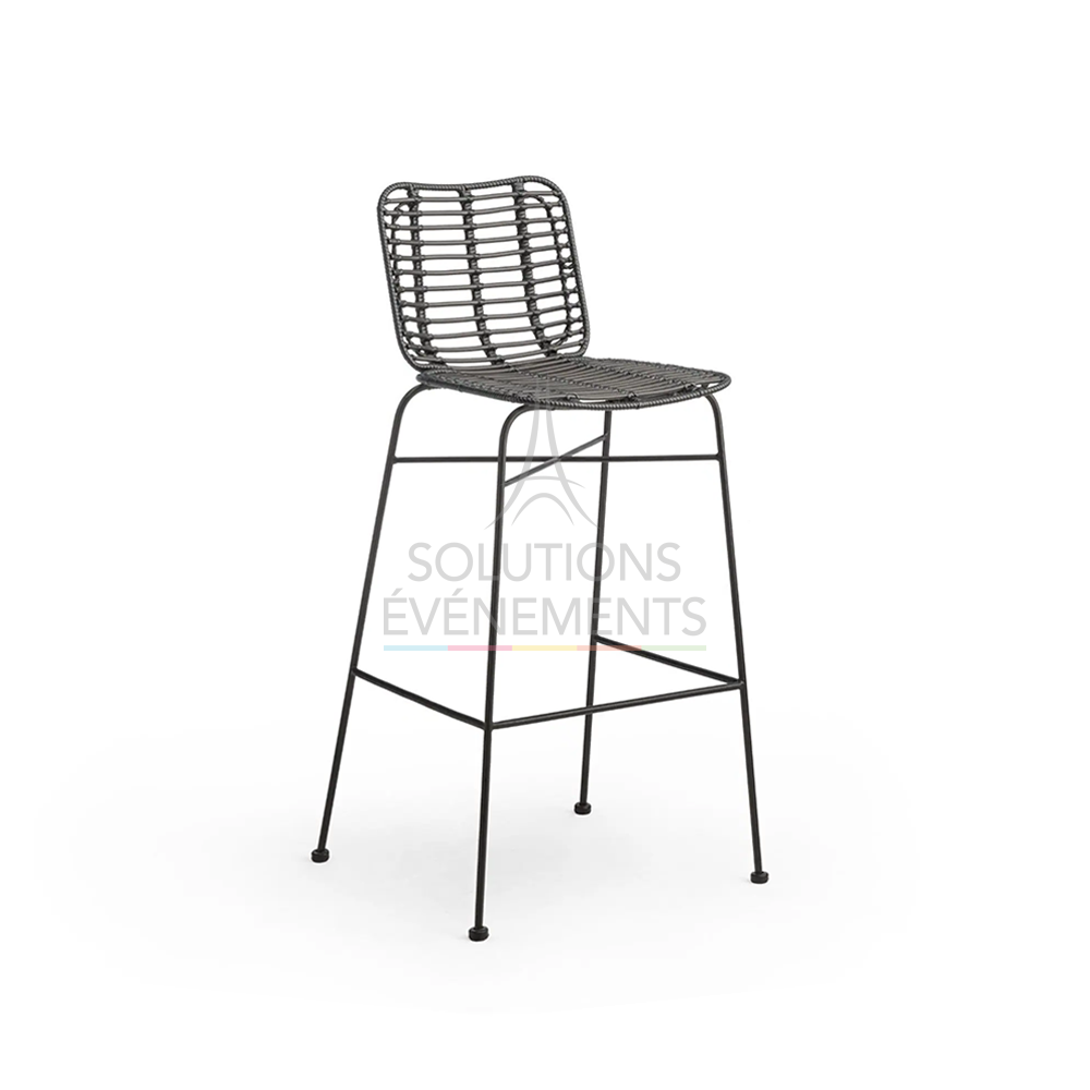 Black rattan bar chair rental