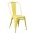 Rental of industrial metal chair in pastel yellow color