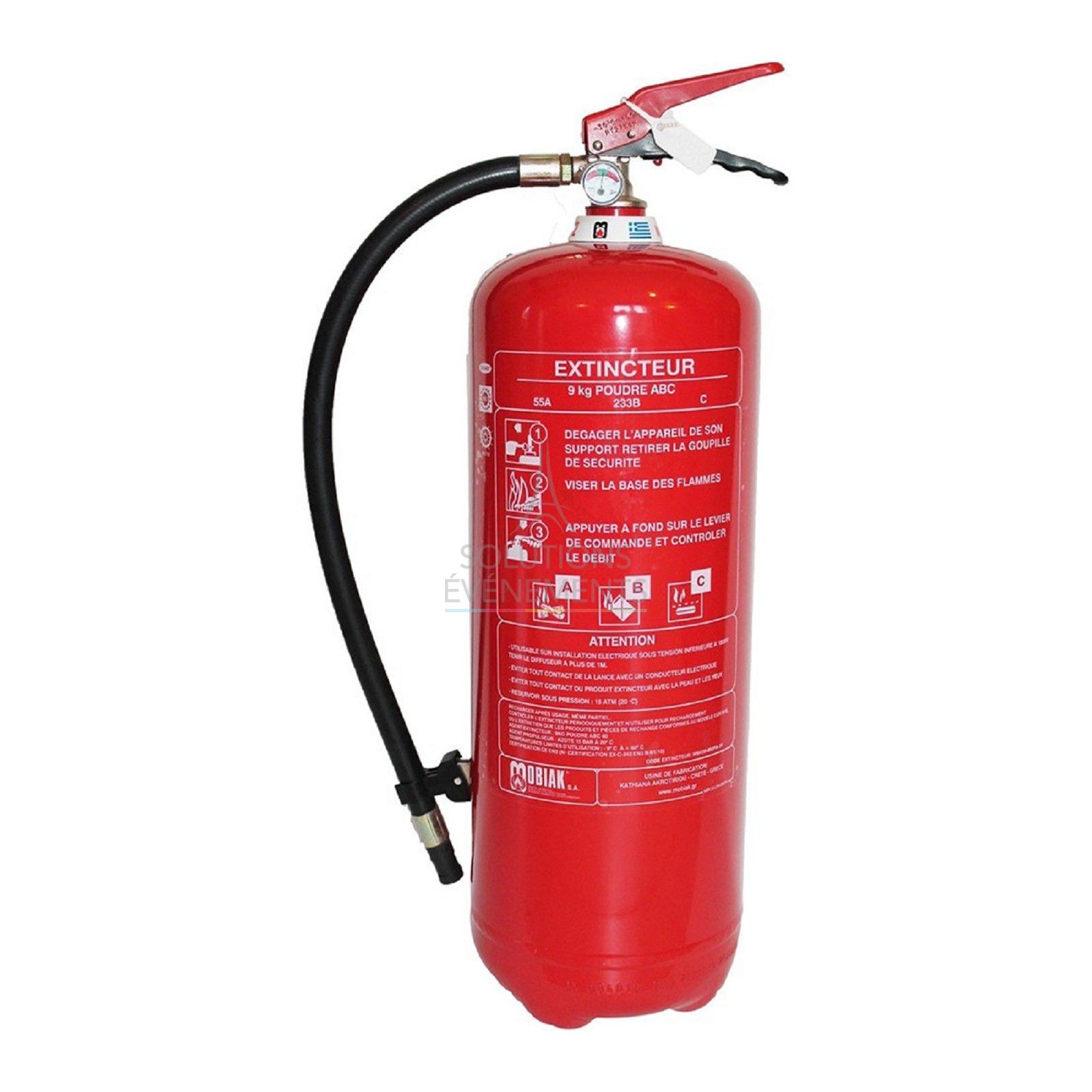 Rental of 9 kg powder fire extinguisher, ABC class