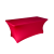 Rental of rectangle table with red cover. For approximately 4 people