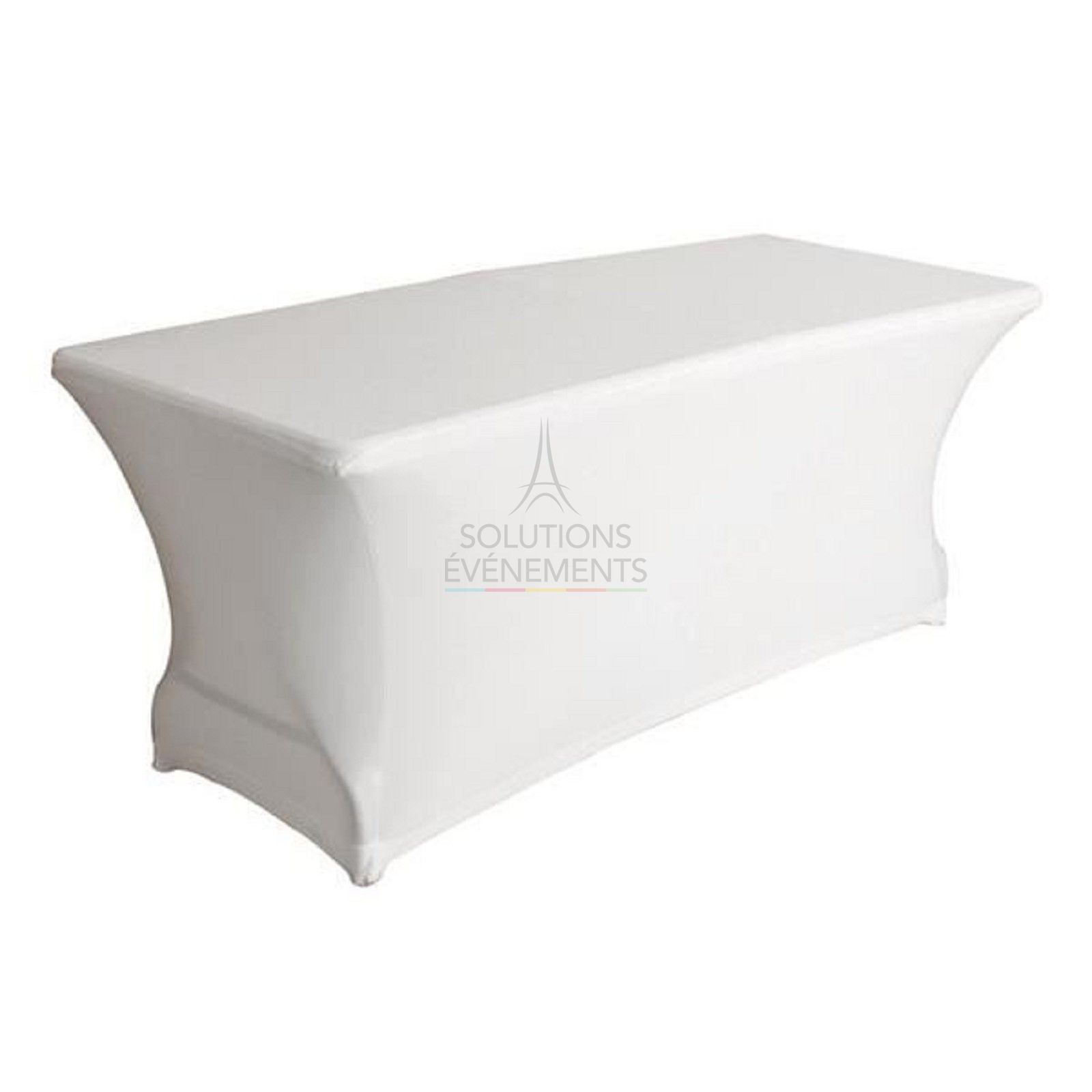 Rental of rectangle table with white cover (for approximately 4 people)