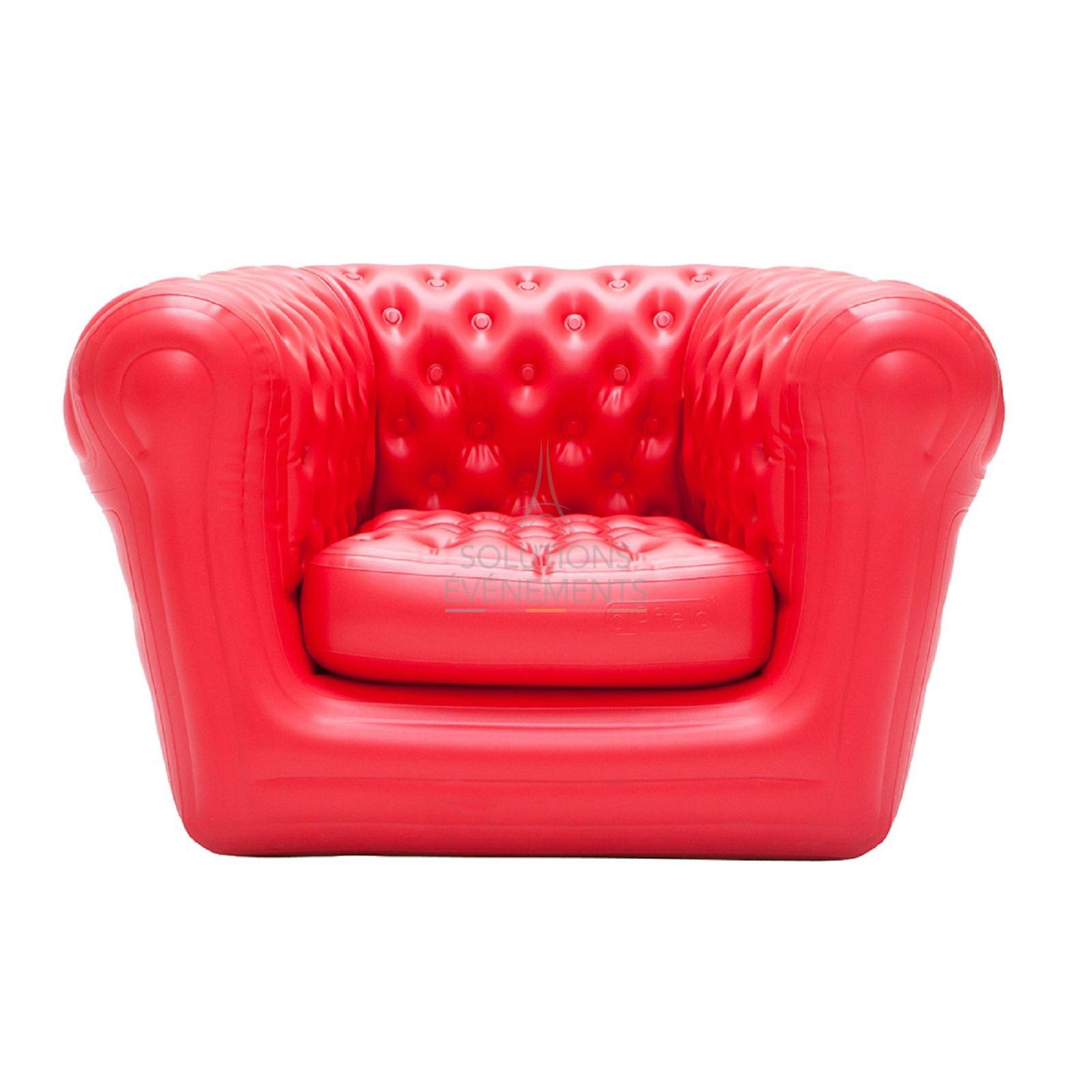 Location de fauteuil chesterfield gonflable rouge