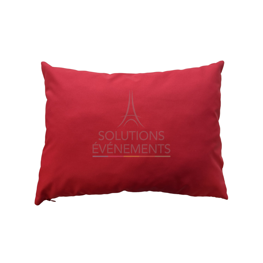 Red decorative fabric cushion rental