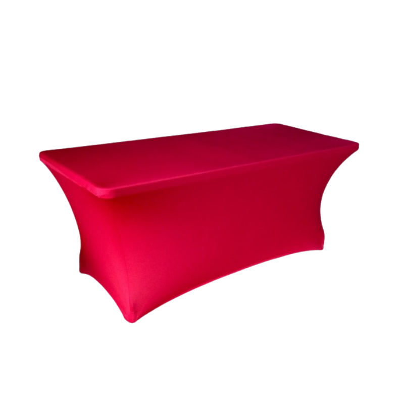 Rental of stretchy lycra type cover for table covering