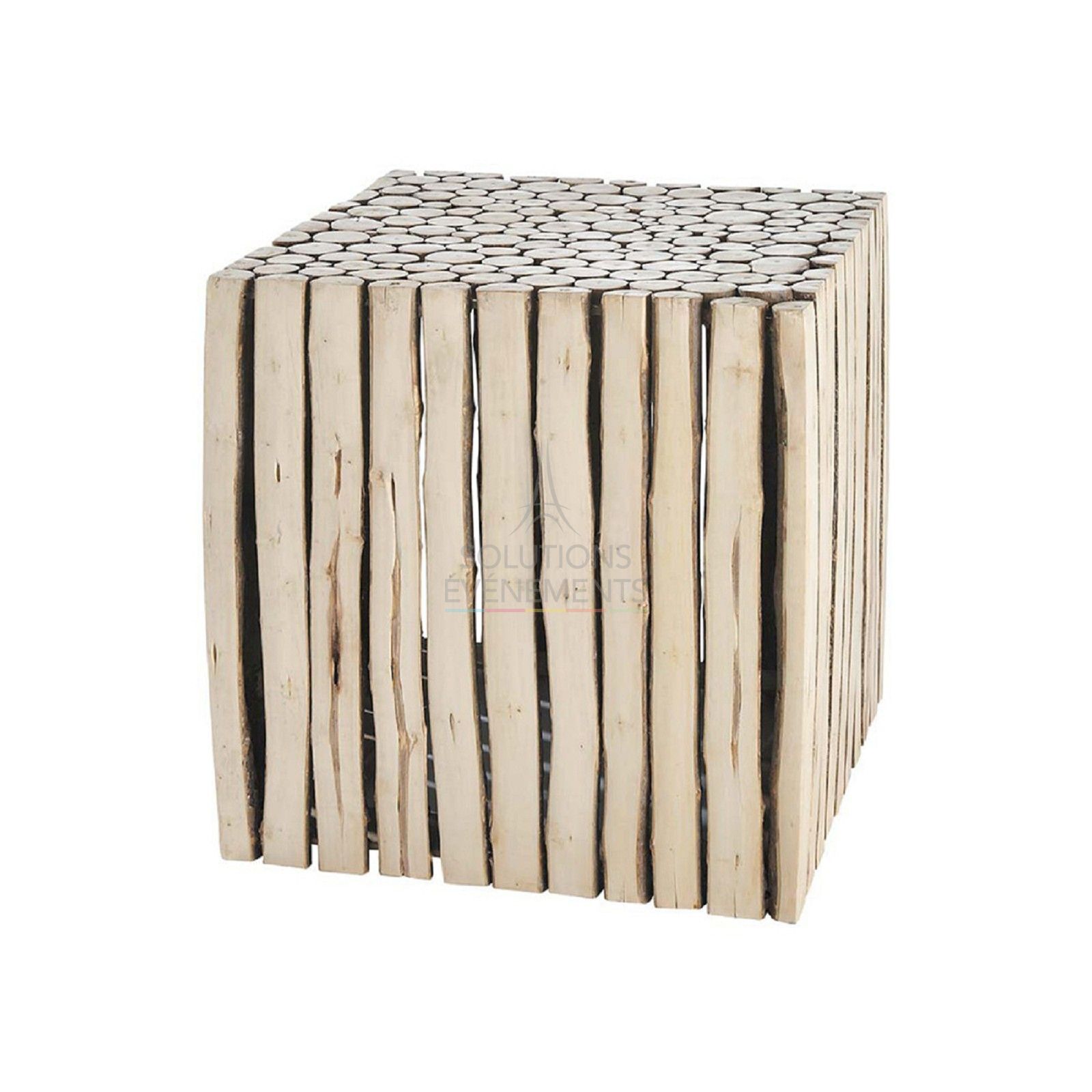 Location d'assise pouf en bois